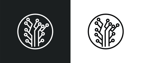 Poster - circuit board outline icon in white and black colors. circuit board flat vector icon from technology collection for web, mobile apps and ui.