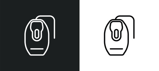 Wall Mural - classroom computer mouse outline icon in white and black colors. classroom computer mouse flat vecto
