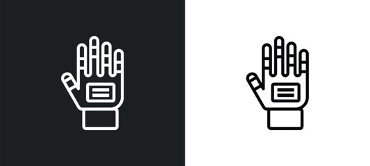 Poster - robotic hand outline icon in white and black colors. robotic hand flat vector icon from technology collection for web, mobile apps and ui.