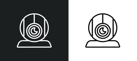 Poster - front webcam outline icon in white and black colors. front webcam flat vector icon from technology collection for web, mobile apps and ui.