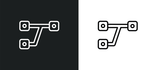 Fototapete - version control outline icon in white and black colors. version control flat vector icon from techno
