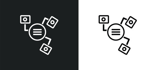 Poster - structural elements outline icon in white and black colors. structural elements flat vector icon from technology collection for web, mobile apps and ui.