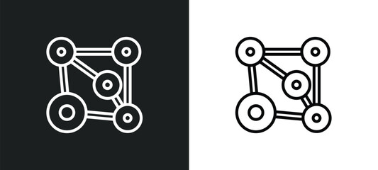 Poster - social graph outline icon in white and black colors. social graph flat vector icon from technology collection for web, mobile apps and ui.