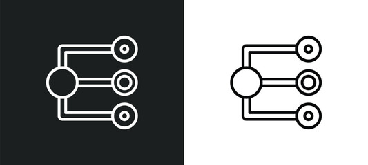 Wall Mural - selector outline icon in white and black colors. selector flat vector icon from technology collectio
