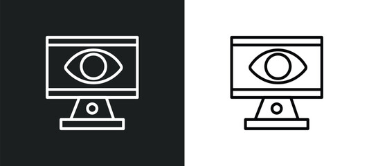 Poster - retina display outline icon in white and black colors. retina display flat vector icon from technology collection for web, mobile apps and ui.