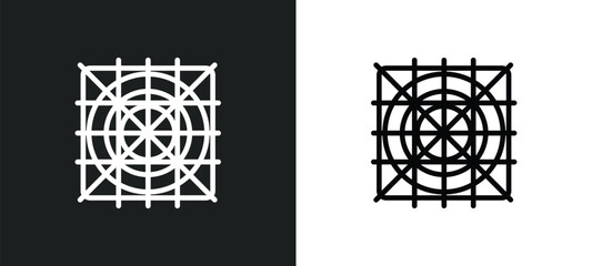 Poster - grid system outline icon in white and black colors. grid system flat vector icon from technology collection for web, mobile apps and ui.