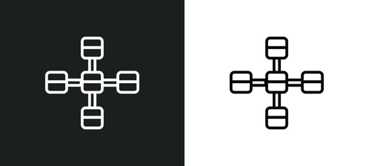 Poster - data modelling outline icon in white and black colors. data modelling flat vector icon from technology collection for web, mobile apps and ui.