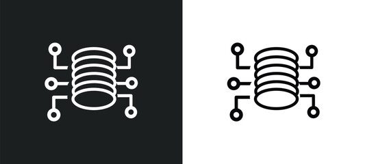 Poster - data architecture outline icon in white and black colors. data architecture flat vector icon from te