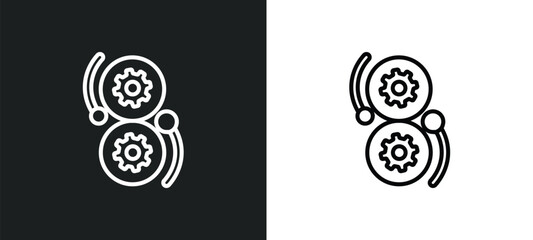 Poster - devops outline icon in white and black colors. devops flat vector icon from technology collection for web, mobile apps and ui.