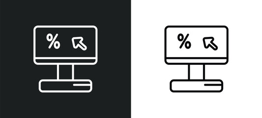 Poster - click through rate outline icon in white and black colors. click through rate flat vector icon from technology collection for web, mobile apps and ui.