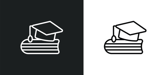 Poster - study outline icon in white and black colors. study flat vector icon from success collection for web, mobile apps and ui.