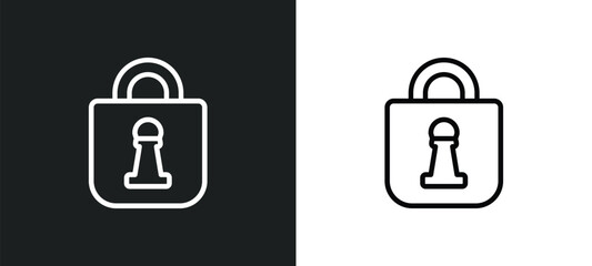 Poster - padlock outline icon in white and black colors. padlock flat vector icon from strategy collection for web, mobile apps and ui.