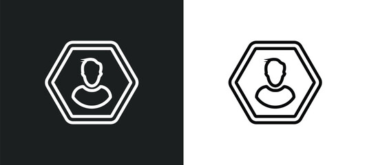Poster - avatar outline icon in white and black colors. avatar flat vector icon from strategy collection for web, mobile apps and ui.