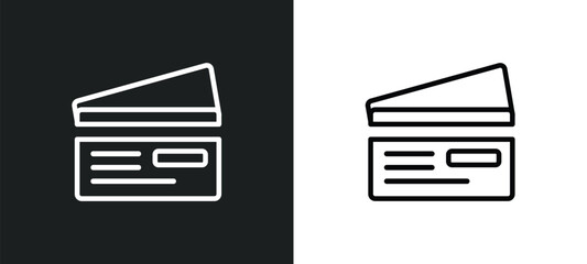 Poster - card outline icon in white and black colors. card flat vector icon from strategy collection for web, mobile apps and ui.