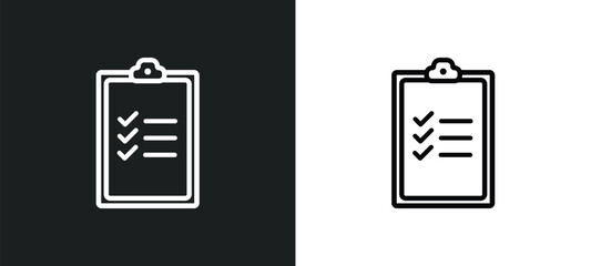 Poster - policy outline icon in white and black colors. policy flat vector icon from strategy collection for web, mobile apps and ui.