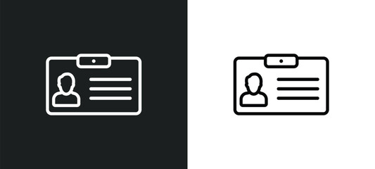 Poster - visitor outline icon in white and black colors. visitor flat vector icon from strategy collection for web, mobile apps and ui.