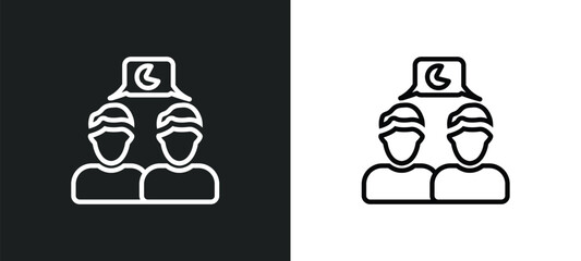 Poster - discussion outline icon in white and black colors. discussion flat vector icon from strategy collection for web, mobile apps and ui.
