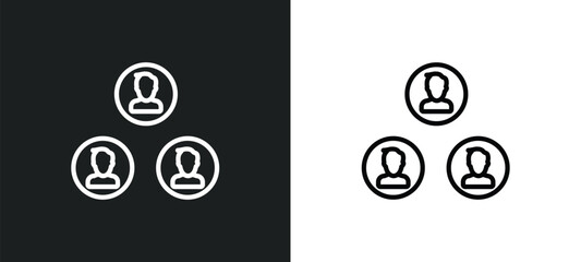 Poster - connection outline icon in white and black colors. connection flat vector icon from strategy collect