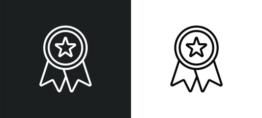 Poster - award outline icon in white and black colors. award flat vector icon from strategy collection for we