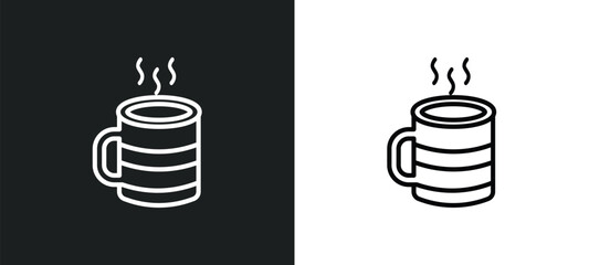 Wall Mural - coffee break outline icon in white and black colors. coffee break flat vector icon from startup collection for web, mobile apps and ui.