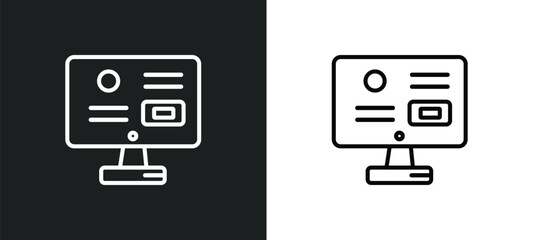 Fototapete - web de outline icon in white and black colors. web de flat vector icon from startup collection for w