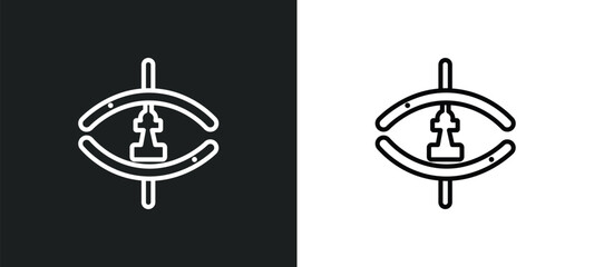 Poster - strategic vision outline icon in white and black colors. strategic vision flat vector icon from startup stategy and collection for web, mobile apps and ui.