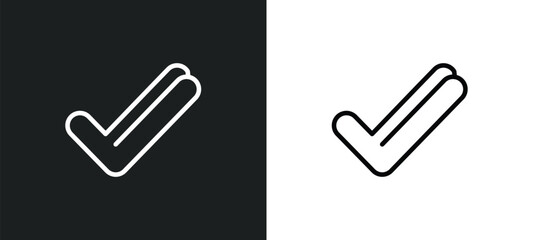 Poster - valid outline icon in white and black colors. valid flat vector icon from success collection for web, mobile apps and ui.