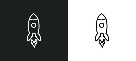 Poster - startup outline icon in white and black colors. startup flat vector icon from success collection for web, mobile apps and ui.