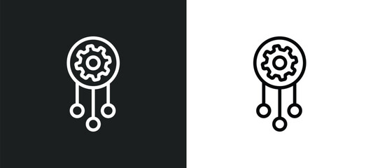 Poster - resources outline icon in white and black colors. resources flat vector icon from startup collection for web, mobile apps and ui.