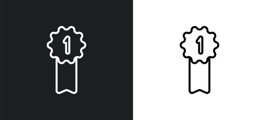 Poster - awards outline icon in white and black colors. awards flat vector icon from sports and competition c