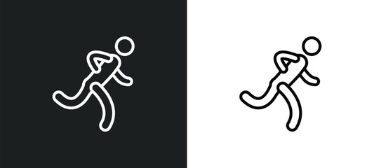 Poster - man sprinting outline icon in white and black colors. man sprinting flat vector icon from sports collection for web, mobile apps and ui.