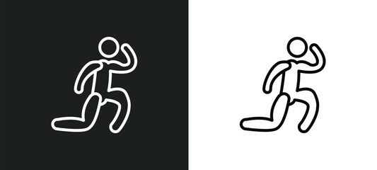 Wall Mural - bodybuilding outline icon in white and black colors. bodybuilding flat vector icon from sport collection for web, mobile apps and ui.