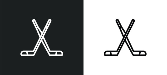 Wall Mural - ice hockey outline icon in white and black colors. ice hockey flat vector icon from sport collection for web, mobile apps and ui.