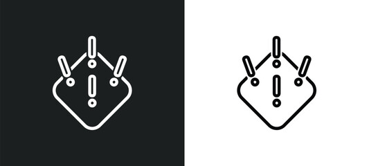 Poster - importance outline icon in white and black colors. importance flat vector icon from social collection for web, mobile apps and ui.