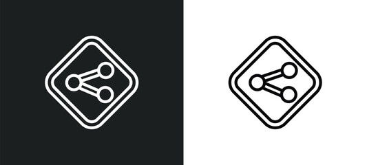 Poster - social normal outline icon in white and black colors. social normal flat vector icon from social collection for web, mobile apps and ui.