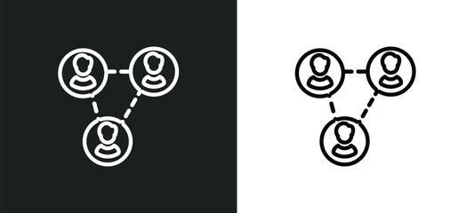 Poster - network conecction outline icon in white and black colors. network conecction flat vector icon from social collection for web, mobile apps and ui.