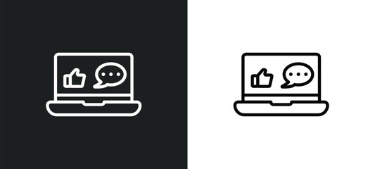 Poster - digital marketing outline icon in white and black colors. digital marketing flat vector icon from social media marketing collection for web, mobile apps and ui.