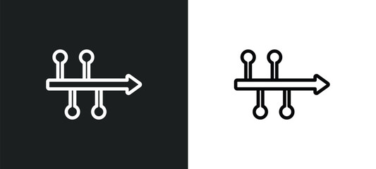 Aufkleber - timeline outline icon in white and black colors. timeline flat vector icon from social media marketi