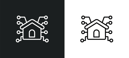 Poster - access outline icon in white and black colors. access flat vector icon from smart house collection for web, mobile apps and ui.
