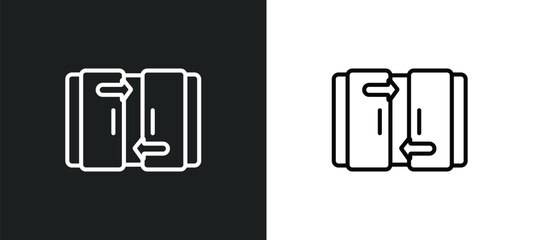 Poster - automated door outline icon in white and black colors. automated door flat vector icon from smart home collection for web, mobile apps and ui.