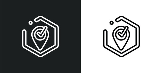 Poster - check point outline icon in white and black colors. check point flat vector icon from signs collection for web, mobile apps and ui.