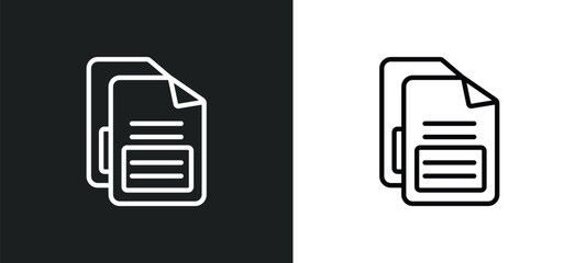Poster - document sheets outline icon in white and black colors. document sheets flat vector icon from signs collection for web, mobile apps and ui.