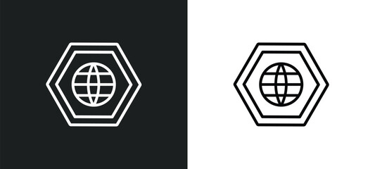 Poster - internet outline icon in white and black colors. internet flat vector icon from signs collection for