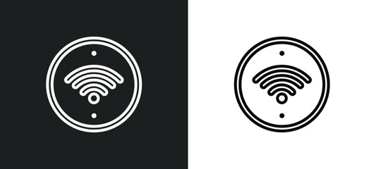 Poster - wireless network outline icon in white and black colors. wireless network flat vector icon from signs collection for web, mobile apps and ui.