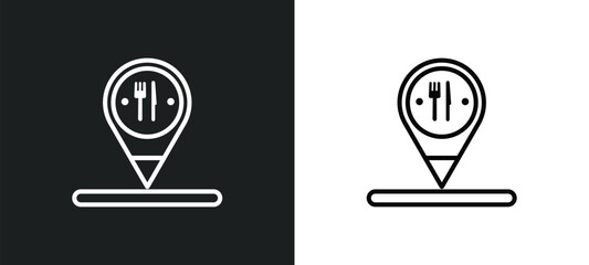 Poster - restaurant outline icon in white and black colors. restaurant flat vector icon from signs collection for web, mobile apps and ui.