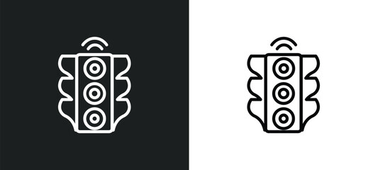 traffic outline icon in white and black colors. traffic flat vector icon from signs collection for web, mobile apps and ui.