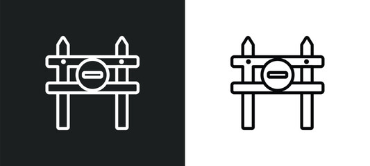 Poster - road closed outline icon in white and black colors. road closed flat vector icon from signaling collection for web, mobile apps and ui.