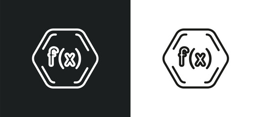 Poster - function outline icon in white and black colors. function flat vector icon from shapes collection for web, mobile apps and ui.