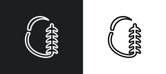 Poster - suture outline icon in white and black colors. suture flat vector icon from sew collection for web, mobile apps and ui.