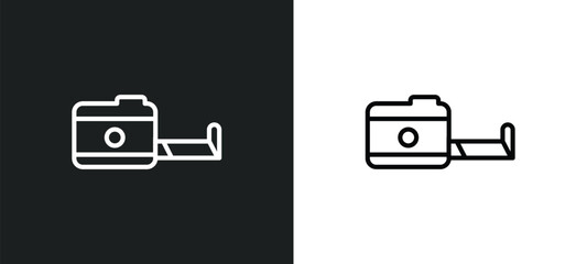 tape outline icon in white and black colors. tape flat vector icon from sew collection for web, mobile apps and ui.